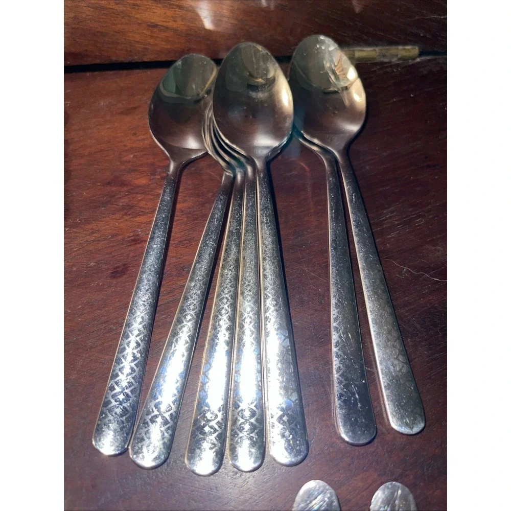 Herdmar Portugal 18/10 Stainless Etched‎ Flatware  Settings 48 Pieces